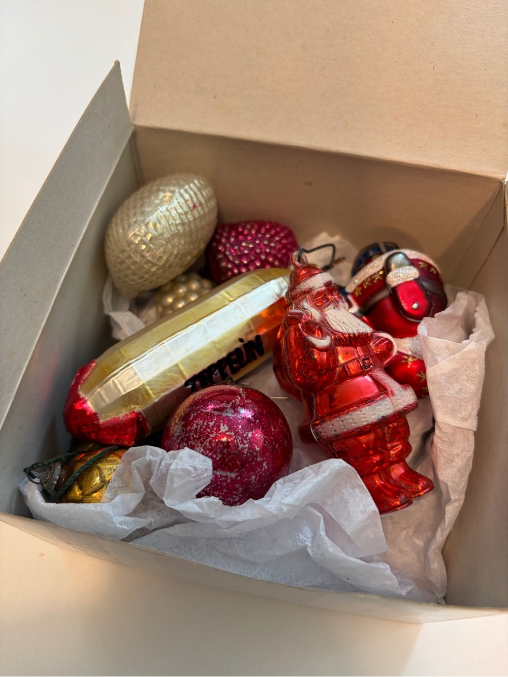 Vintage Retro Mercury Glass/Plastic Christmas Ornaments Lot of 10